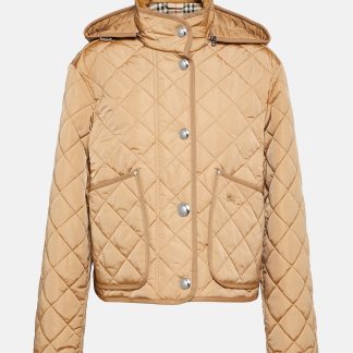 Billigdesigner Burberry Gesteppte wattierte Jacke in Beige