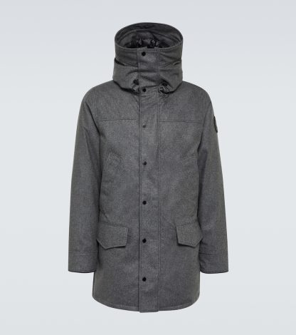 Billigdesigner Canada Goose Langford Parka aus einer Wollmischung in Grau