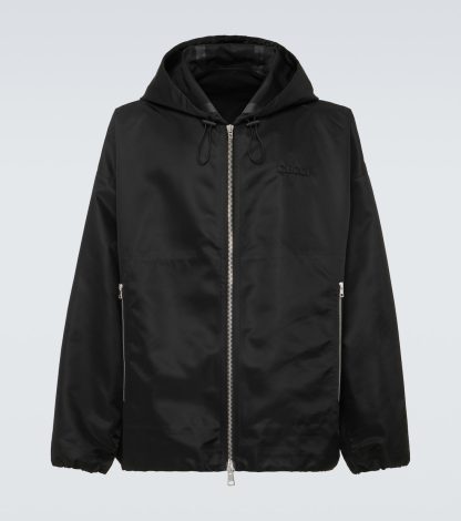 Billigdesigner Gucci Logo-Twill-Blouson in Schwarz