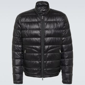 Billigdesigner Moncler Acorus gesteppte Daunenjacke in Schwarz