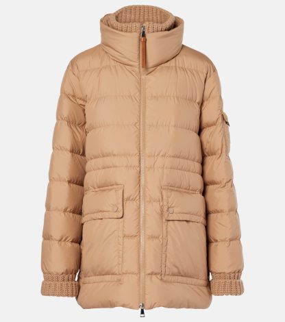 Billigdesigner Moncler Baux Daunenjacke in Braun