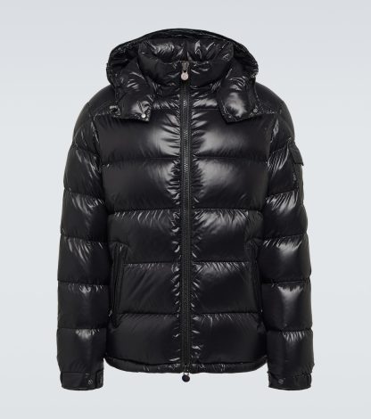 Billigdesigner Moncler Moncler Maya Daunenjacke in Schwarz