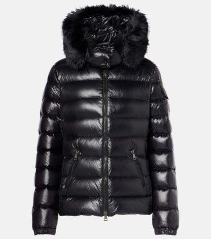 Designer kaufen Moncler Badyf Daunenjacke mit Scherlingbesatz in Schwarz