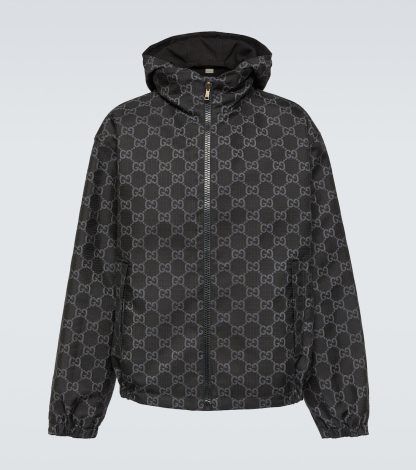 Großhandel Luxus Gucci GG Ripstop-Wendejacke in Grau