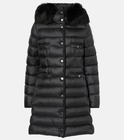 Großhandelsdesigner Moncler Hirma gesteppter Daunenmantel in Schwarz