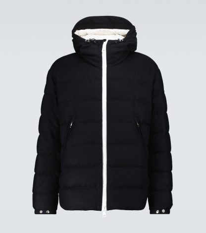 Großhandelsdesigner Moncler Vabb Woll- und Daunenjacke in Blau