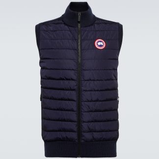 Hochwertiger Designer Canada Goose Crofton Nylonweste in Blau