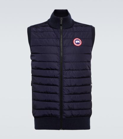 Hochwertiger Designer Canada Goose Crofton Nylonweste in Blau