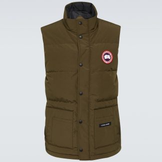 Hochwertiger Designer Canada Goose Freestyle Crew wattierte Weste in grün