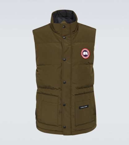 Hochwertiger Designer Canada Goose Freestyle Crew wattierte Weste in grün