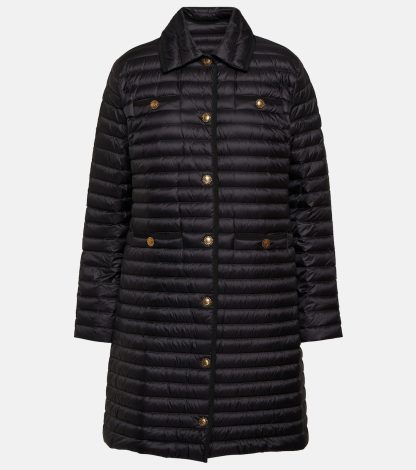 Hochwertiger Designer Moncler Calipso Daunenmantel in Schwarz