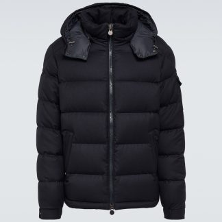 Hochwertiger Designer Moncler Montgenevre Daunenjacke aus Wolle in Blau