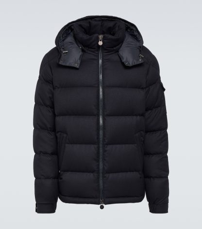 Hochwertiger Designer Moncler Montgenevre Daunenjacke aus Wolle in Blau