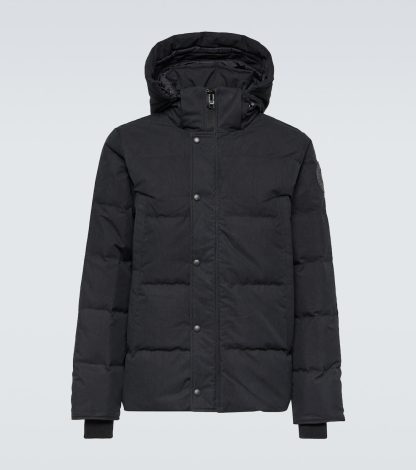 Hochwertiger Luxus Canada Goose Wyndham Daunenparka in Schwarz