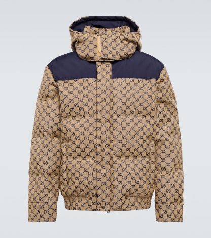 Hochwertiger Luxus Gucci GG Daunenjacke aus Canvas in Blau