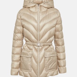 Hochwertiger Luxus Moncler Argenno gesteppte Daunenjacke in Beige