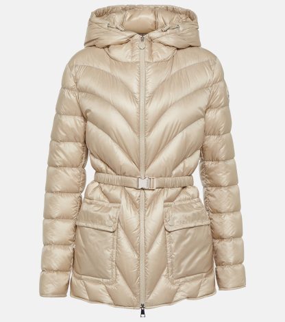 Hochwertiger Luxus Moncler Argenno gesteppte Daunenjacke in Beige