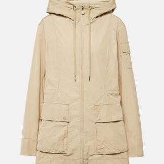 Luxus kaufen Moncler Leandro Parka aus technischer Popeline in Beige