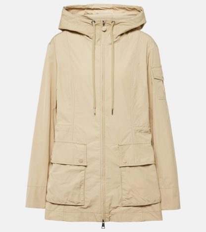 Luxus kaufen Moncler Leandro Parka aus technischer Popeline in Beige