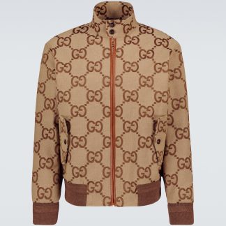 Mode-Luxus Gucci Jumbo GG Canvas-Jacke in Braun