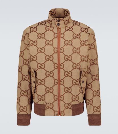 Mode-Luxus Gucci Jumbo GG Canvas-Jacke in Braun