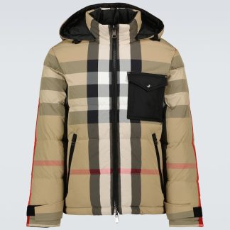 Modedesigner Burberry Burberry Check Wende-Daunenjacke in Beige