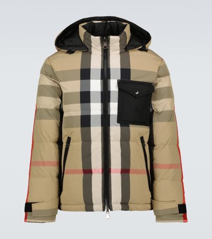 Modedesigner Burberry Burberry Check Wende-Daunenjacke in Beige