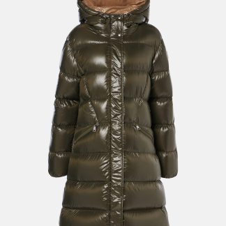 Modedesigner Moncler Bellevue Daunenmantel in Grün