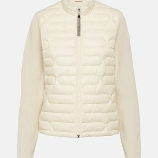 Modedesigner Moncler Jacke aus Baumwolle mit Daunenfüllung in Grün