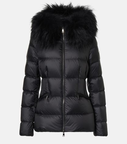 Replik-Designer Moncler Boed Daunenjacke mit Scherlingbesatz in Schwarz