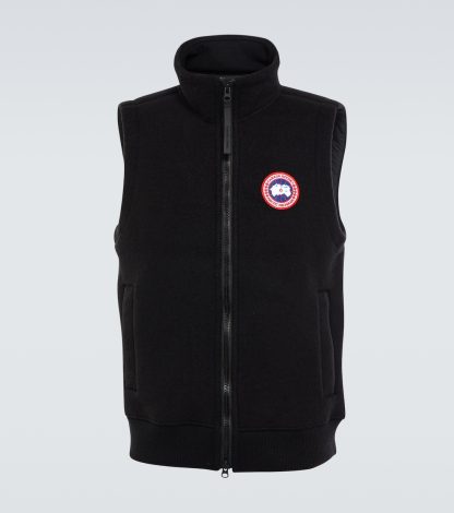 Replik Luxus Canada Goose Mersey Fleece-Weste in Schwarz