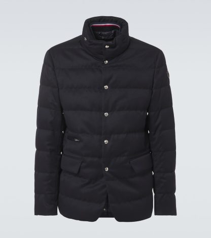 Replik Luxus Moncler Bess gesteppte Daunenjacke aus Gabardine in Blau