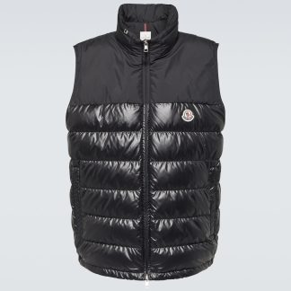 Replik Luxus Moncler Cerces gesteppte Daunenweste in Schwarz