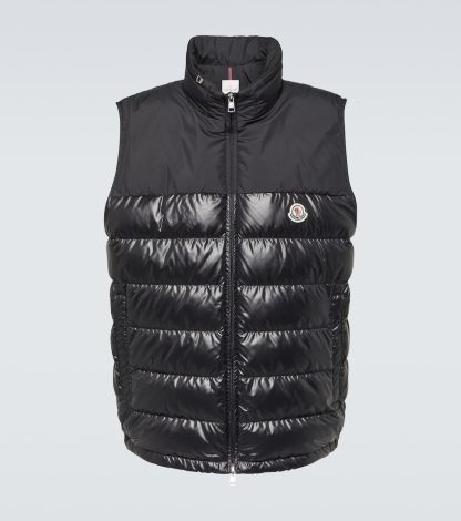 Replik Luxus Moncler Cerces gesteppte Daunenweste in Schwarz