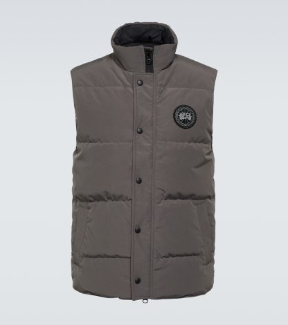 billiger Luxus Canada Goose Black Label Garson Daunenweste in Grau