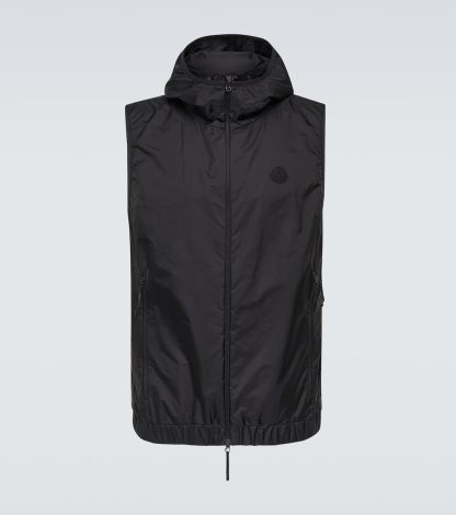 billiger Luxus Moncler Valesse-Weste in Schwarz