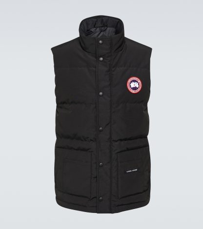 falscher Luxus Canada Goose Freestyle Crew wattierte Weste in schwarz