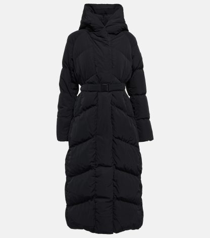 falscher Luxus Canada Goose Marlow Daunenmantel mit Gürtel in Schwarz