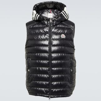 falscher Luxus Moncler Clai Daunenweste in Schwarz