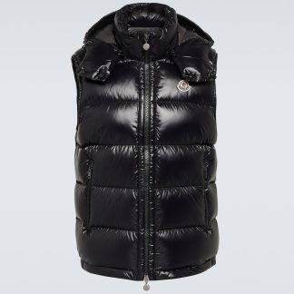 falscher Luxus Moncler Daunenweste in Schwarz