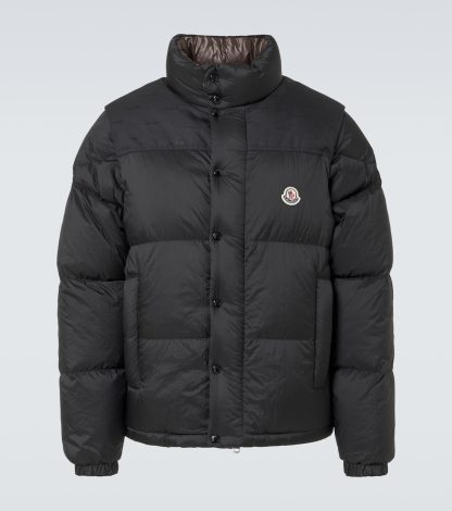 gefälschter Designer Moncler Verone Wende-Daunenjacke in Schwarz