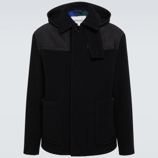 heißer Verkauf Designer Burberry Peacoat aus Wolle in Schwarz