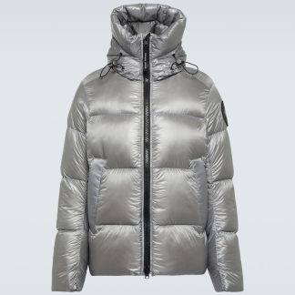 heißer Verkauf Designer Canada Goose Black Label Crofton Daunenjacke in Grau