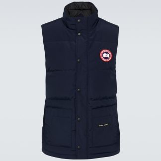 heißer Verkauf Designer Canada Goose Freestyle Crew wattierte Weste in blau