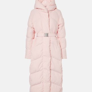 heißer Verkauf Designer Canada Goose Marlow Daunenmantel mit Gürtel in Rosa