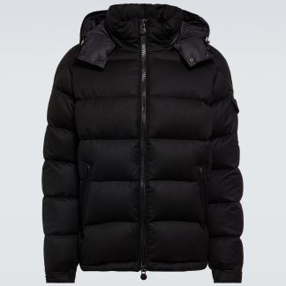 heißer Verkauf Designer Moncler Montgenevre Daunenjacke aus Schurwolle in Schwarz