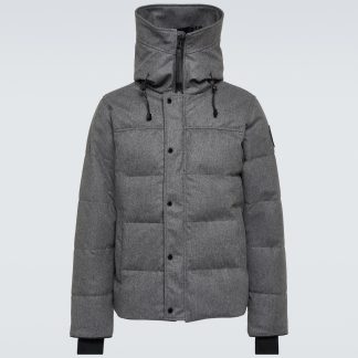 heißer Verkauf Luxus Canada Goose MacMillan DynaLuxe Parka aus einer Wollmischung in Grau