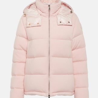 heißer Verkauf Luxus Moncler Arimi Daunenjacke aus Wolle und Kaschmir in Rosa