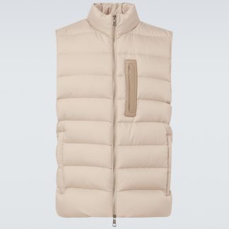 heißer Verkauf Luxus Moncler Giaf Daunenweste in Beige