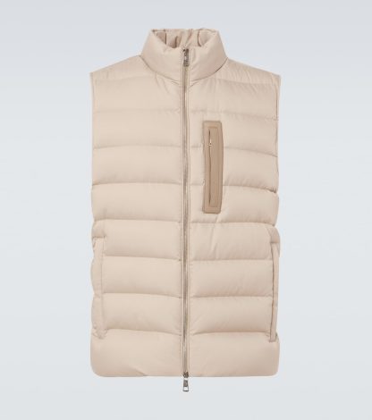 heißer Verkauf Luxus Moncler Giaf Daunenweste in Beige